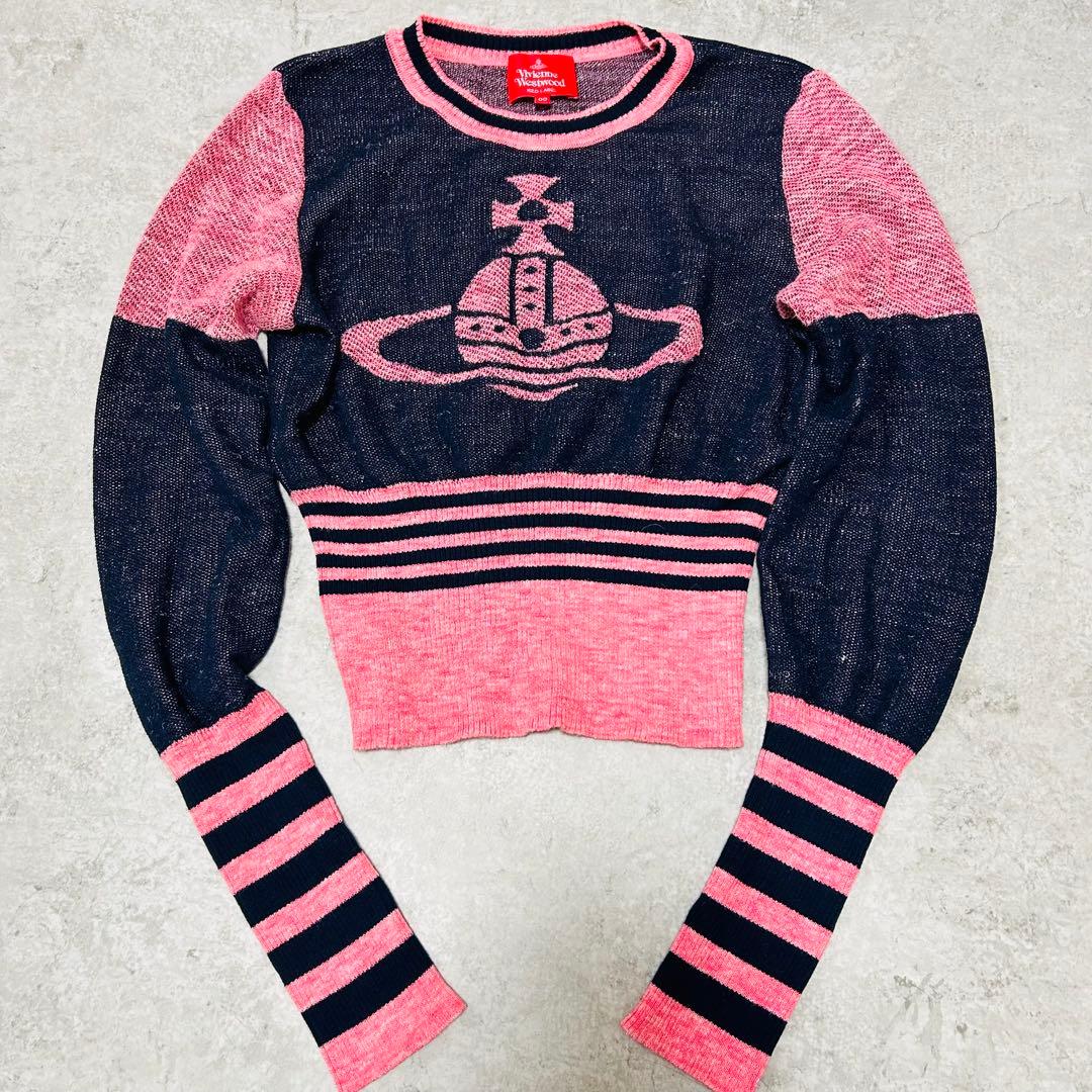 Vivienne Westwood クロップドニット リネン　長袖　オーブ