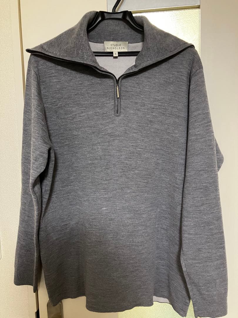 studio nicholson ハーフジップメリノウール　ニット