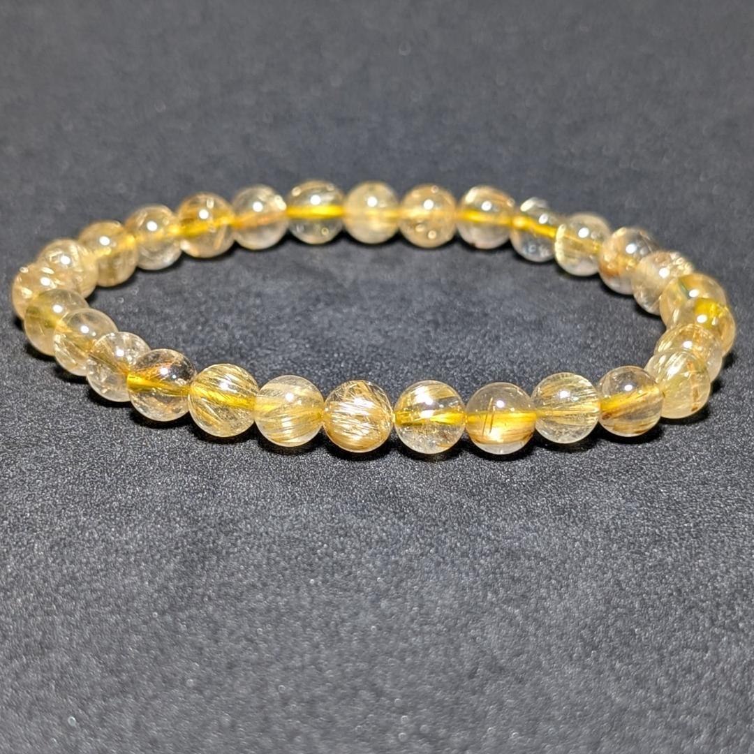 ドーナツ【金運爆上げ】極上タイチンルチル 7mmブレスレット 運命の一本