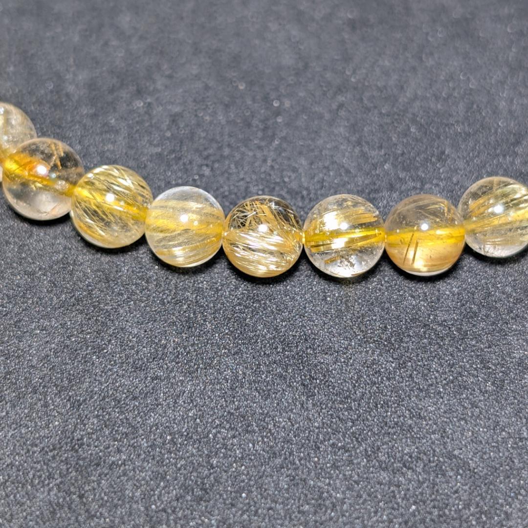 ドーナツ【金運爆上げ】極上タイチンルチル 7mmブレスレット 運命の一本