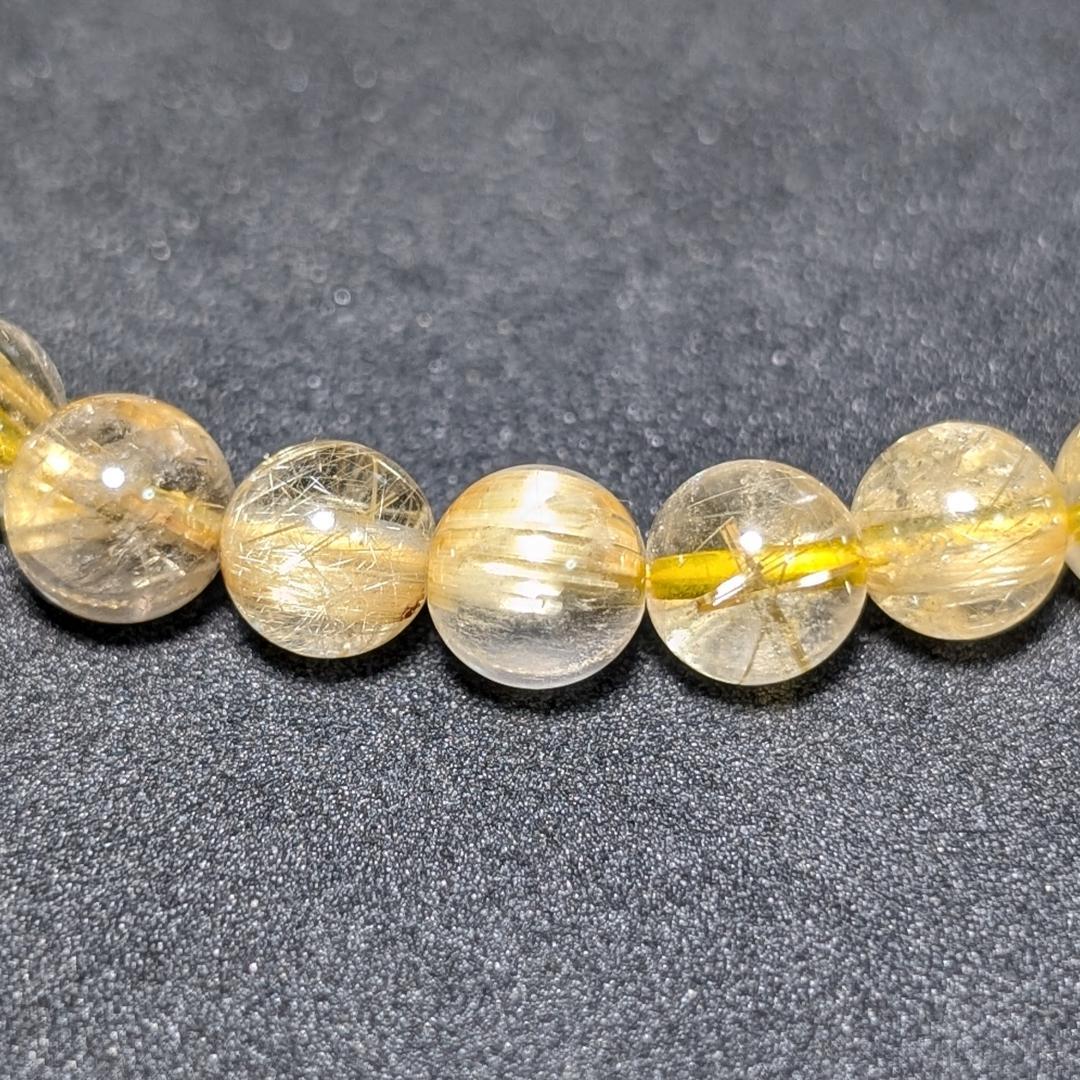 ドーナツ【金運爆上げ】極上タイチンルチル 7mmブレスレット 運命の一本