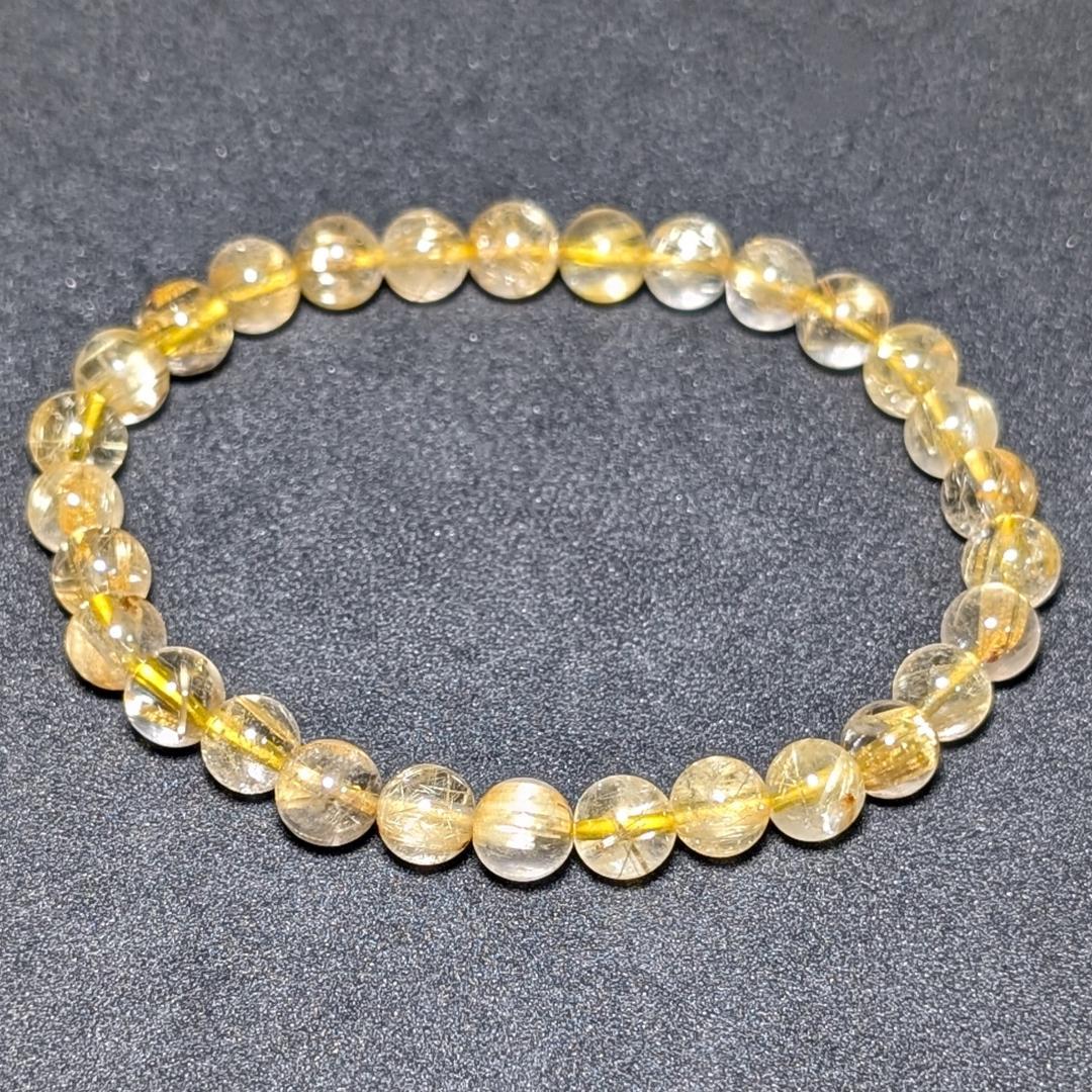 ドーナツ【金運爆上げ】極上タイチンルチル 7mmブレスレット 運命の一本