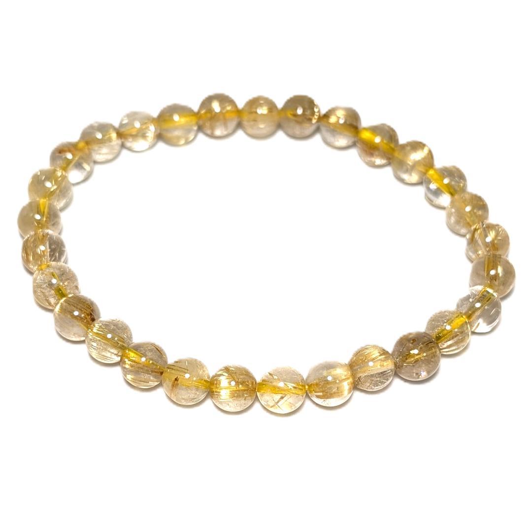 ドーナツ【金運爆上げ】極上タイチンルチル 7mmブレスレット 運命の一本