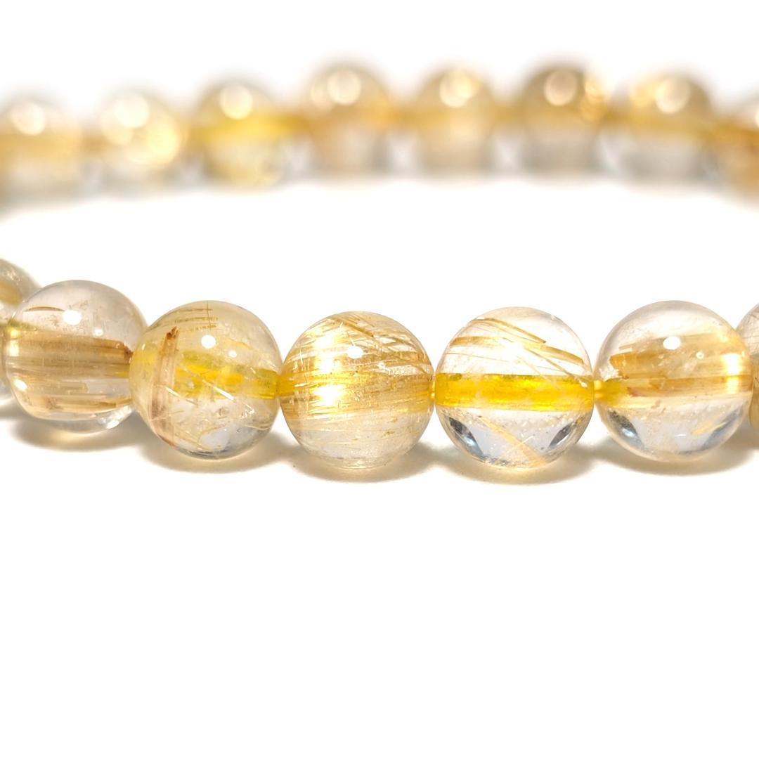 ドーナツ【金運爆上げ】極上タイチンルチル 7mmブレスレット 運命の一本