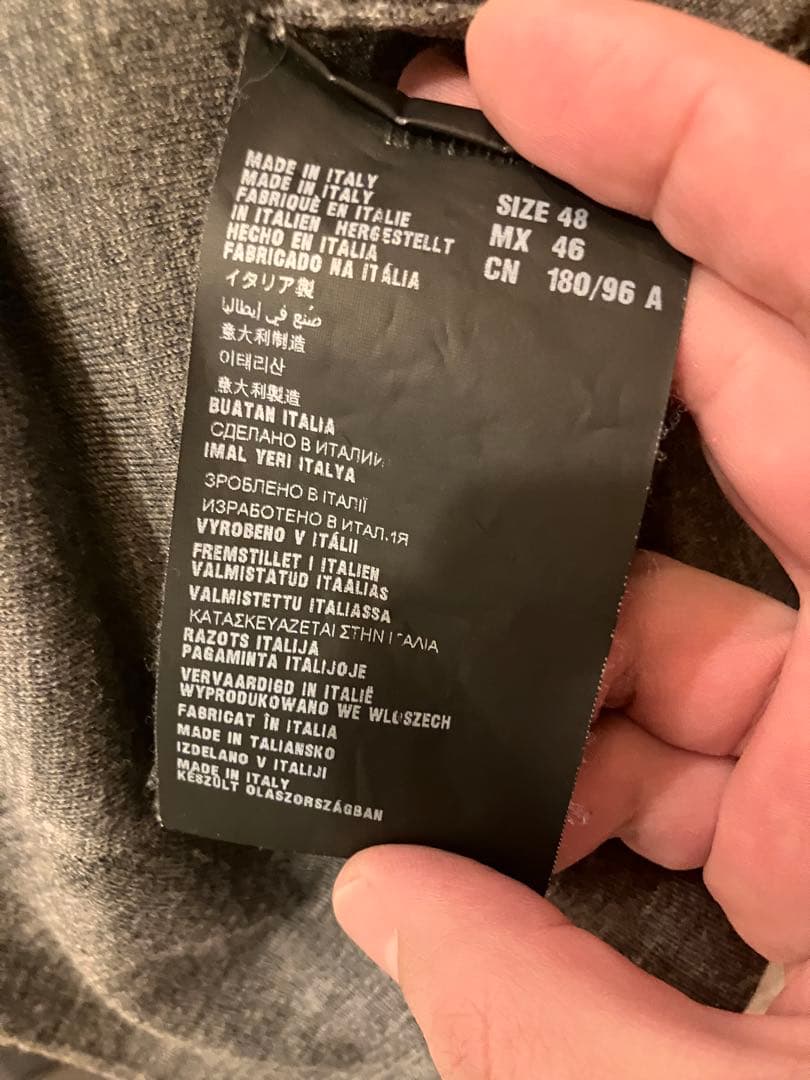 2012 PRADA Vネックニット　イタリア製　ブラウン×グレー