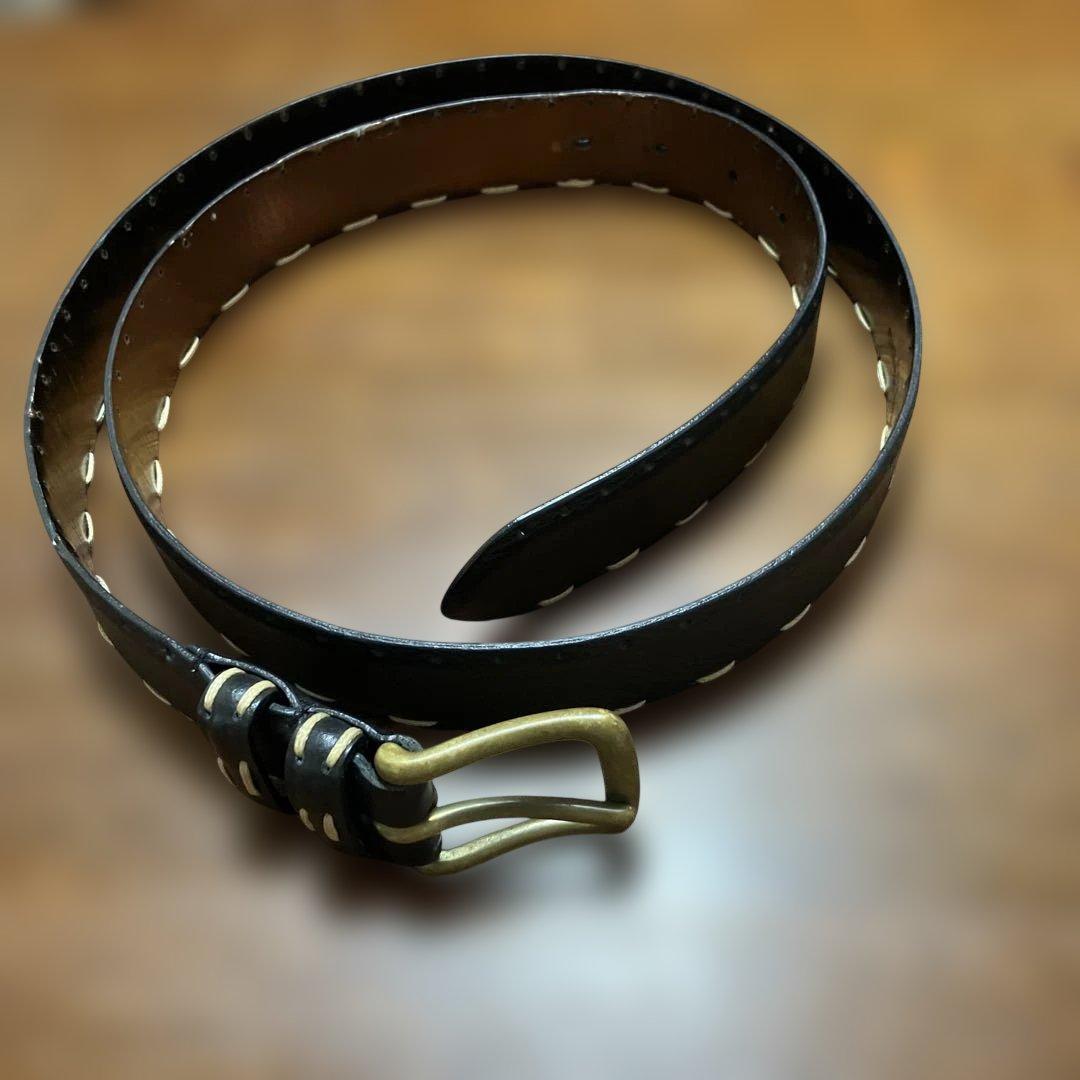 マルジェラベルト 黒革　金色バックル　サイズ100cm