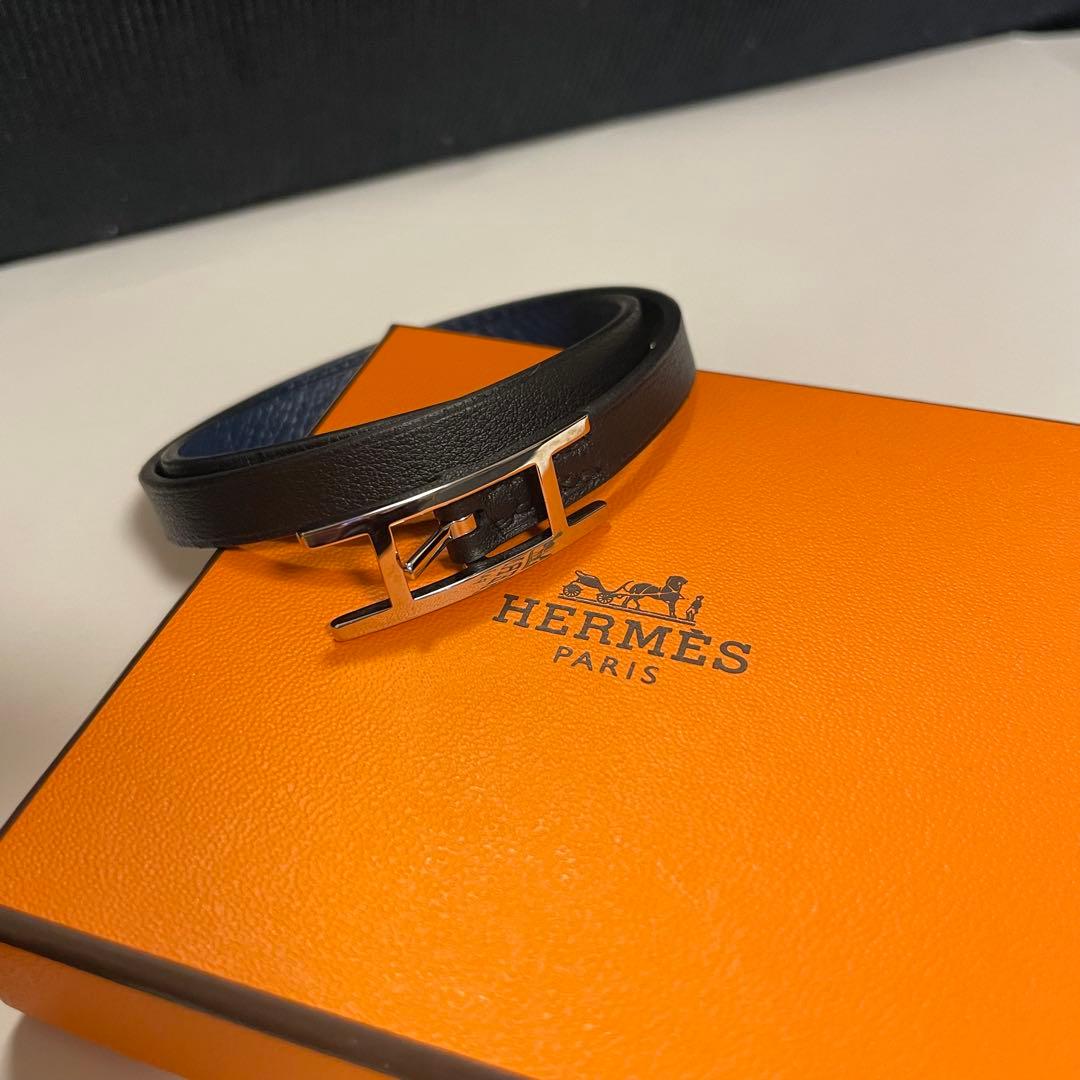 HERMES ビーアピ ドゥブルトゥール レザーブレスレット