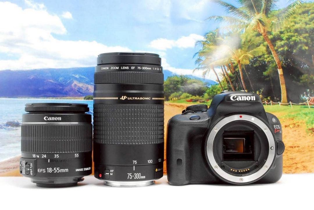 軽量✨運動会にも◎canon kiss X7 ダブルレンズ 一眼レフ スマホ転送