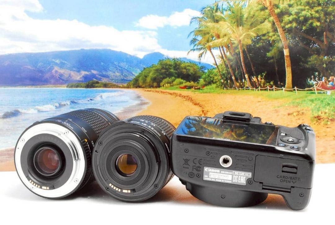 軽量✨運動会にも◎canon kiss X7 ダブルレンズ 一眼レフ スマホ転送