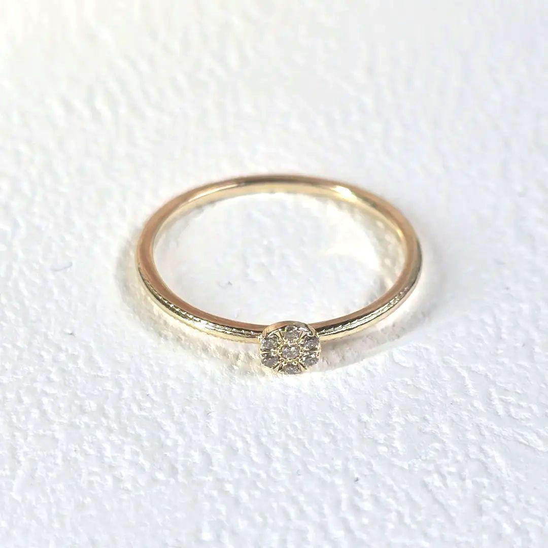 agete　アガット　K10　ダイヤモンドリング シャンデリア 12.５号