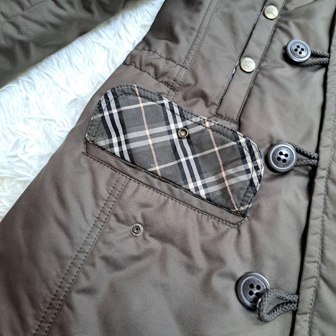 【BURBERRY BLUE LABEL】ラクーンファーノバチェックモッズコート