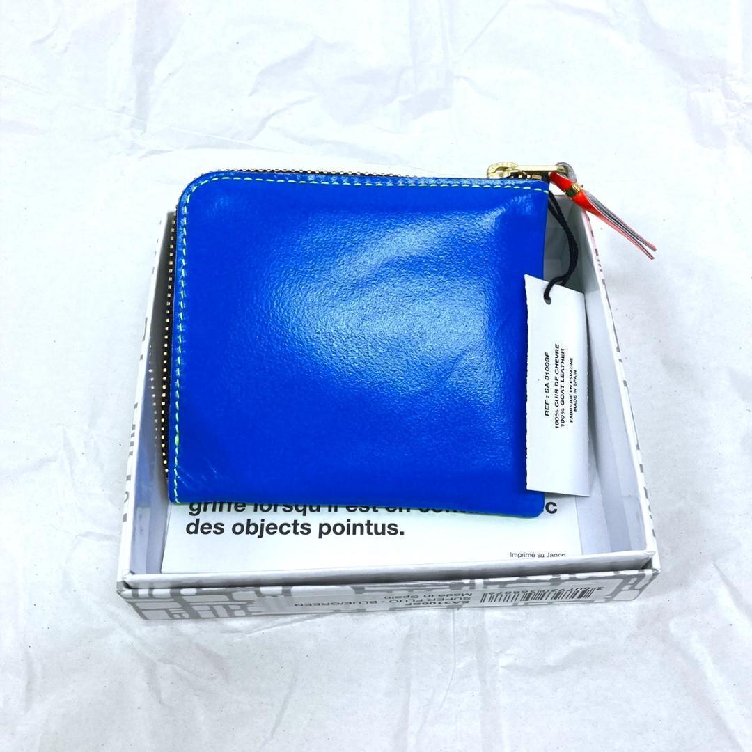 コムデギャルソン 財布 レザー ケース ブルー ユニセックス 緑 青