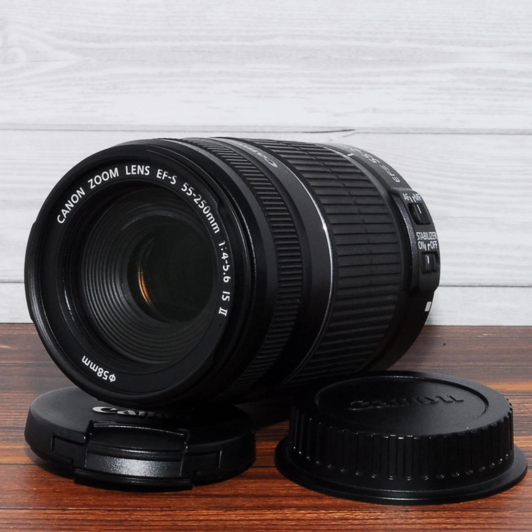 美品 望遠レンズ キヤノン Canon EF-S 55-250mm IS II