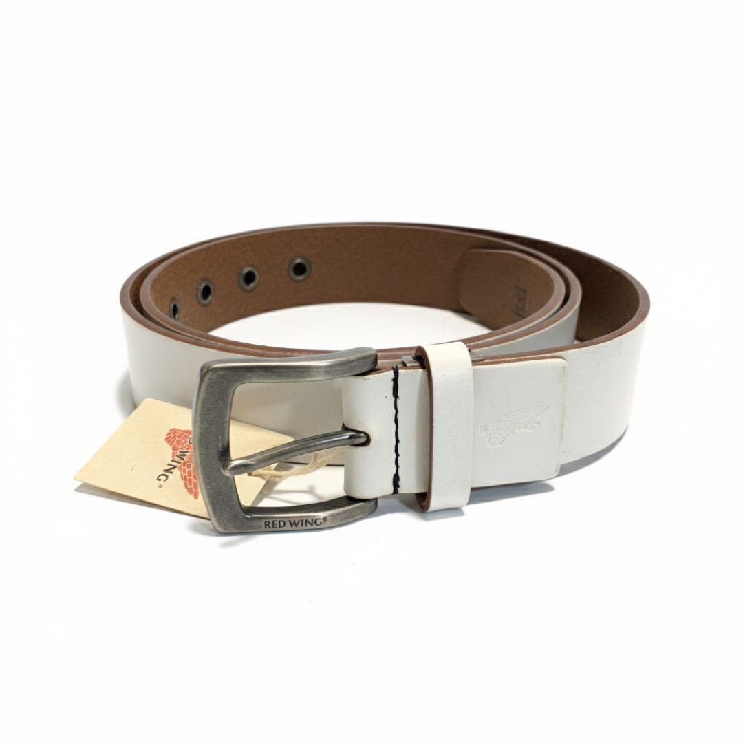 d*2様 【RED WING】RW1111 牛革レザーベルト 白 ロゴ刻印 タグ