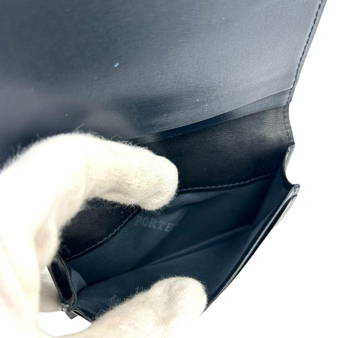 良品 1644 PORTER カレント 名刺入れ カードケース レザー ブラック