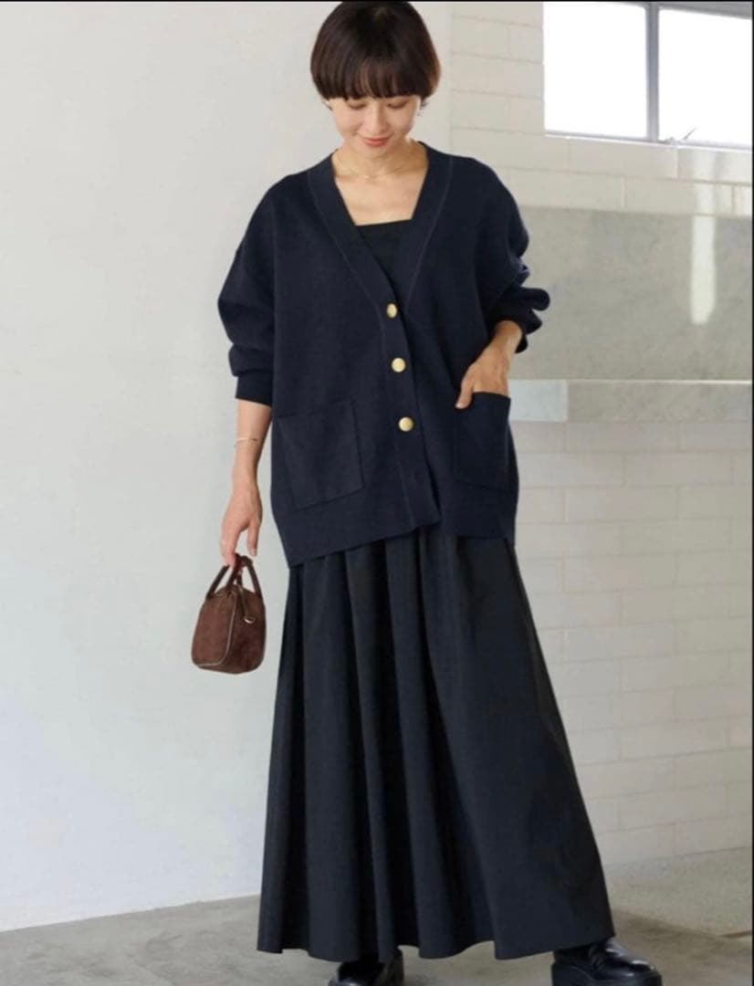 人気ジャーナルスタンダードレリュームコットンカシミヤミックスダブルニットVネック