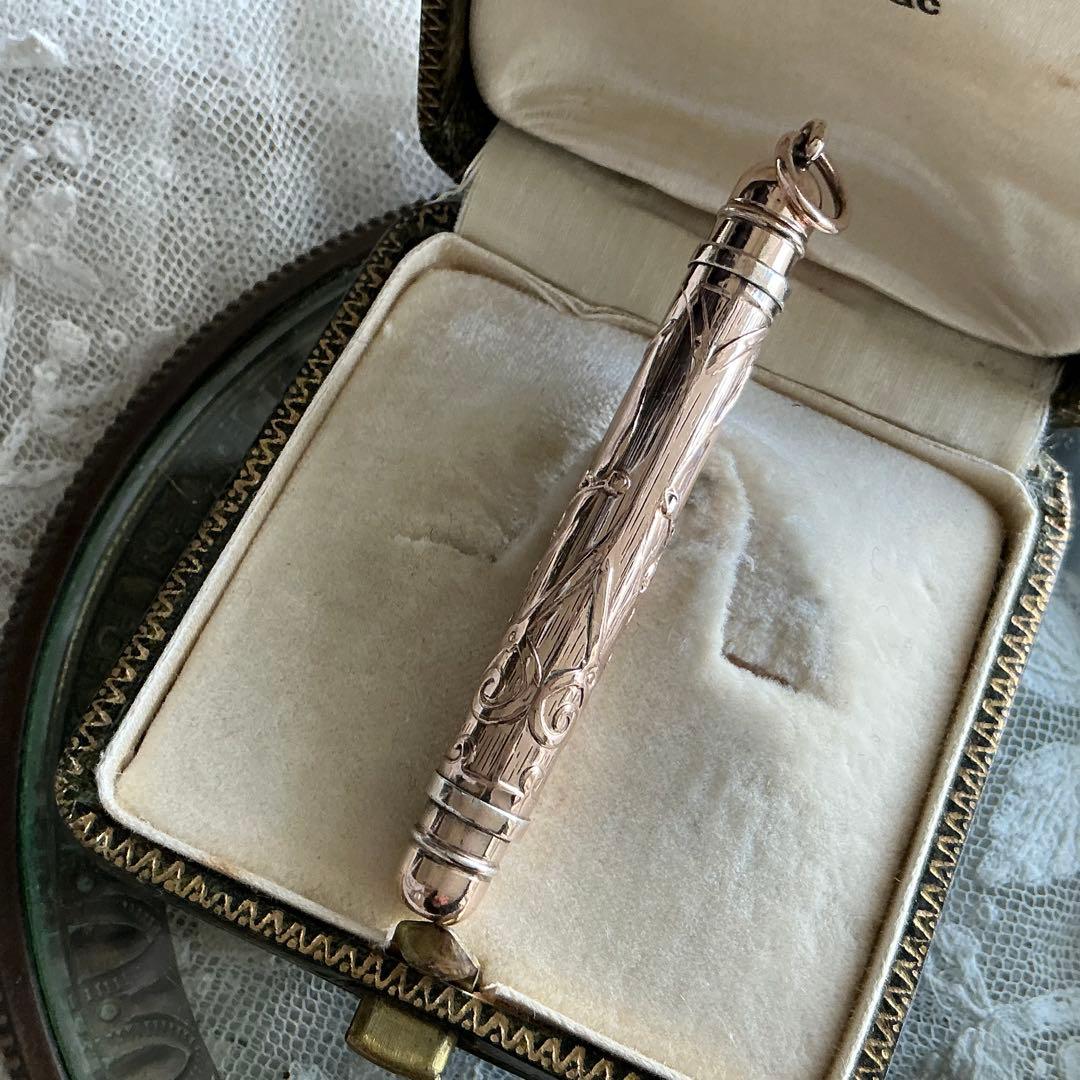 【D】フランスアンティーク　レアカラー♡　すずらん　ペンシル　ペンダント