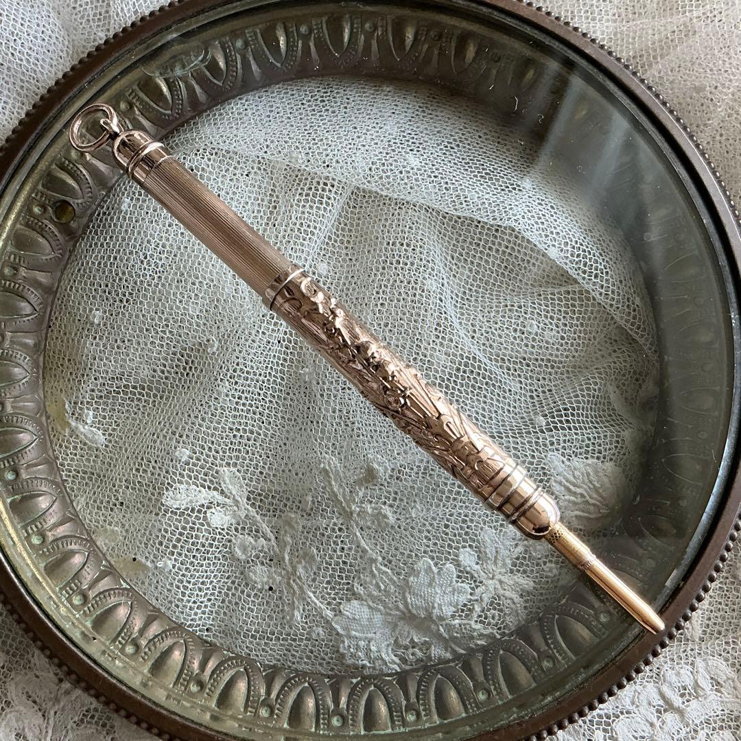 【D】フランスアンティーク　レアカラー♡　すずらん　ペンシル　ペンダント