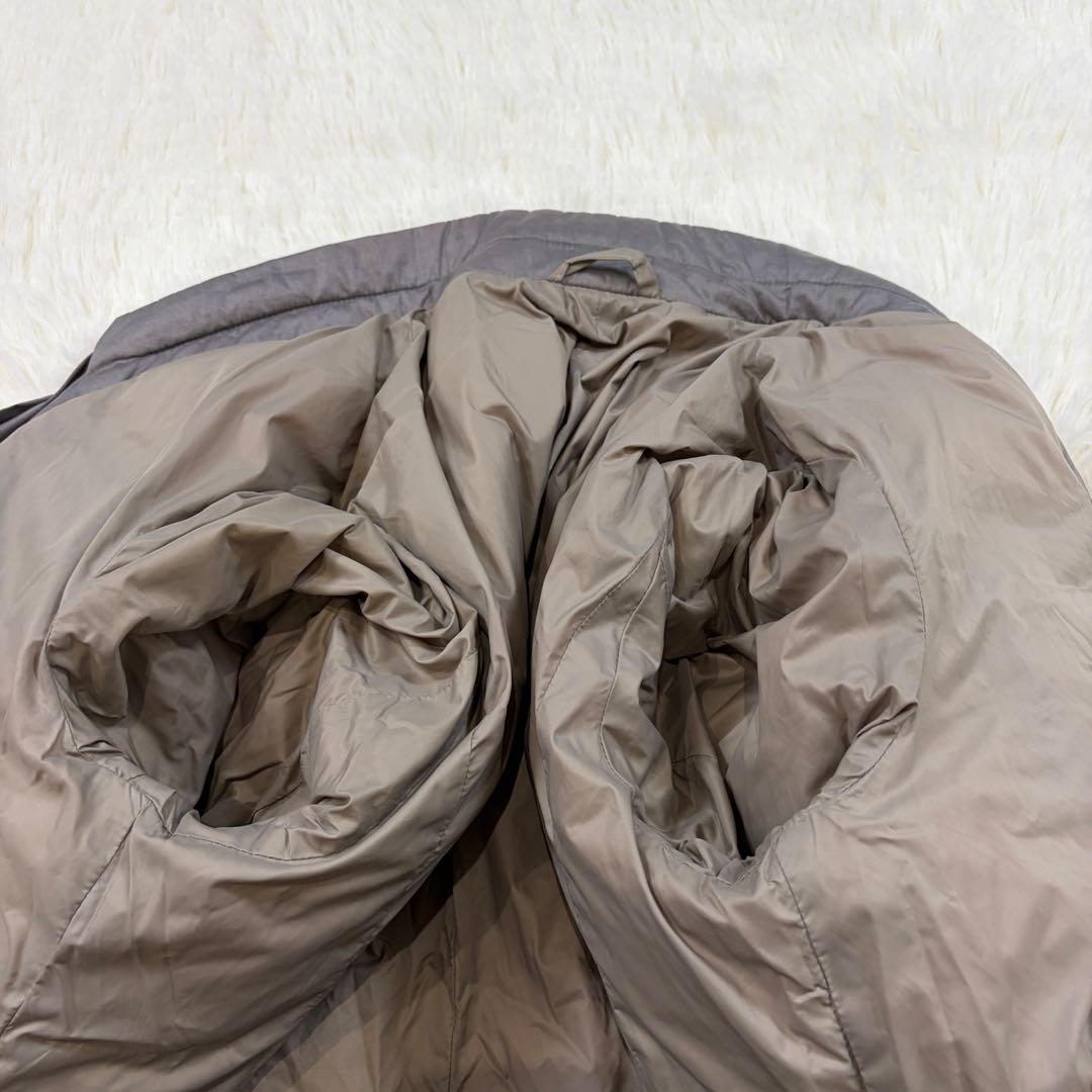 ブルネロクチネリ ショールカラー ライトダウンジャケット リブニット グレージュ