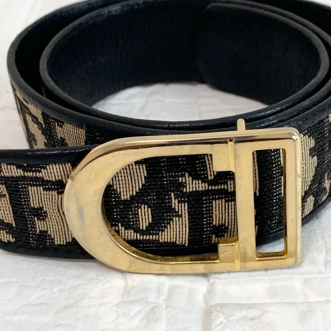 Christian Dior ディオール ベルト トロッターCDロゴ　ブラック