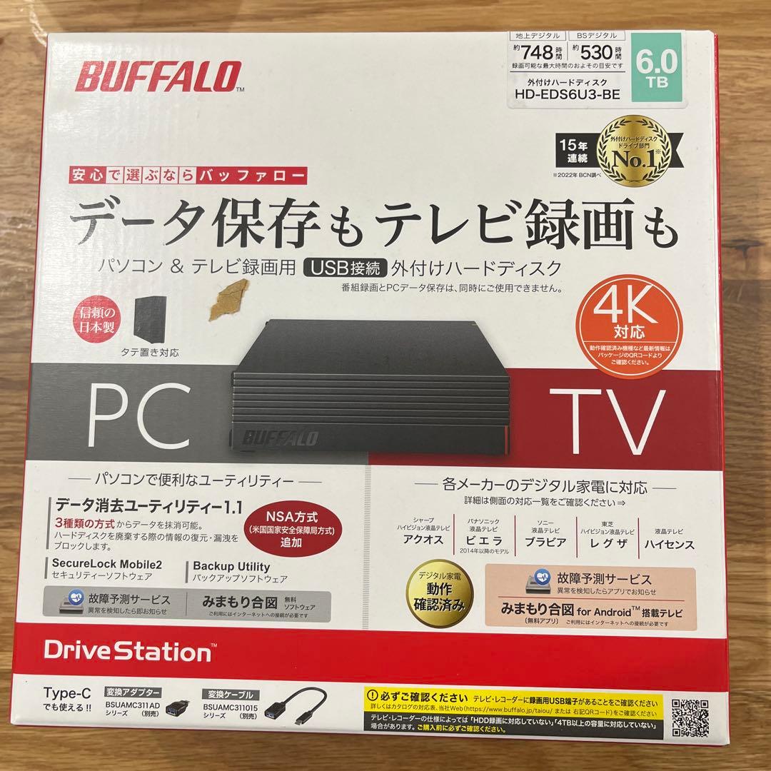 BUFFALO HD-EDS6U3-BE 6.0TB 外付けハードディスク
