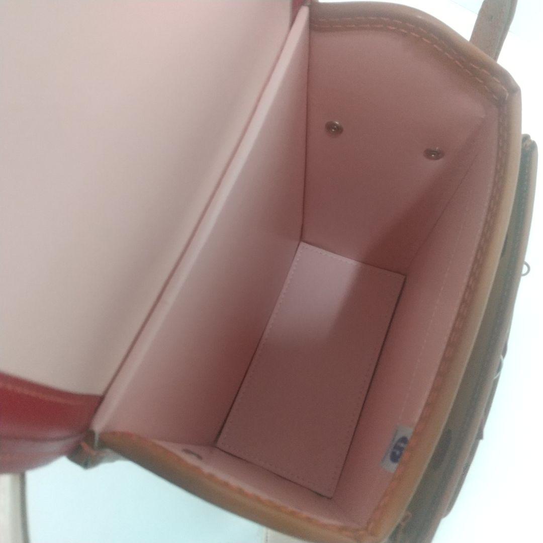【未使用品】トヤマかばん店 牛革ボルサ ランドセル キャメル/レッド ピンク