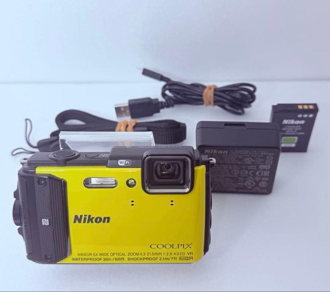 Nikon COOLPIX AW130 イエロー 防水デジカメ 動作確認済