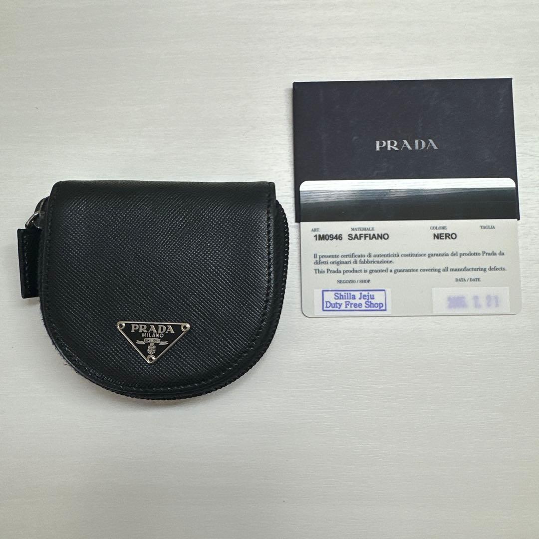 【美品】PRADA サフィアーノNEROレザー ケース