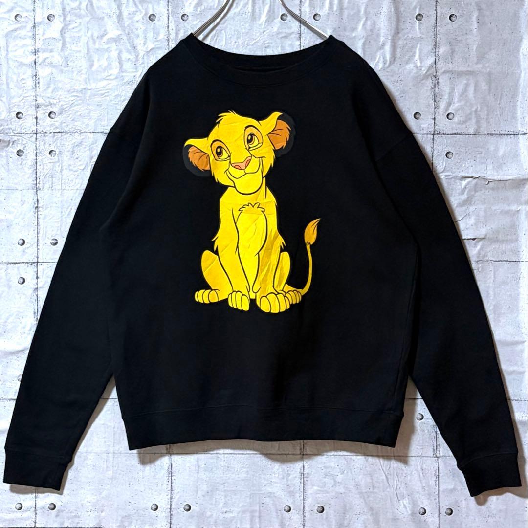 古着 ディズニー スウェット トレーナー ビッグロゴ ライオンキング シンバ L