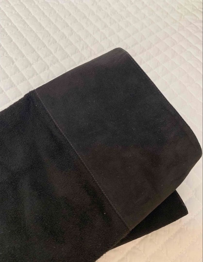 ミュウミュウ　ビジュー付き　スエード　ロングブーツ