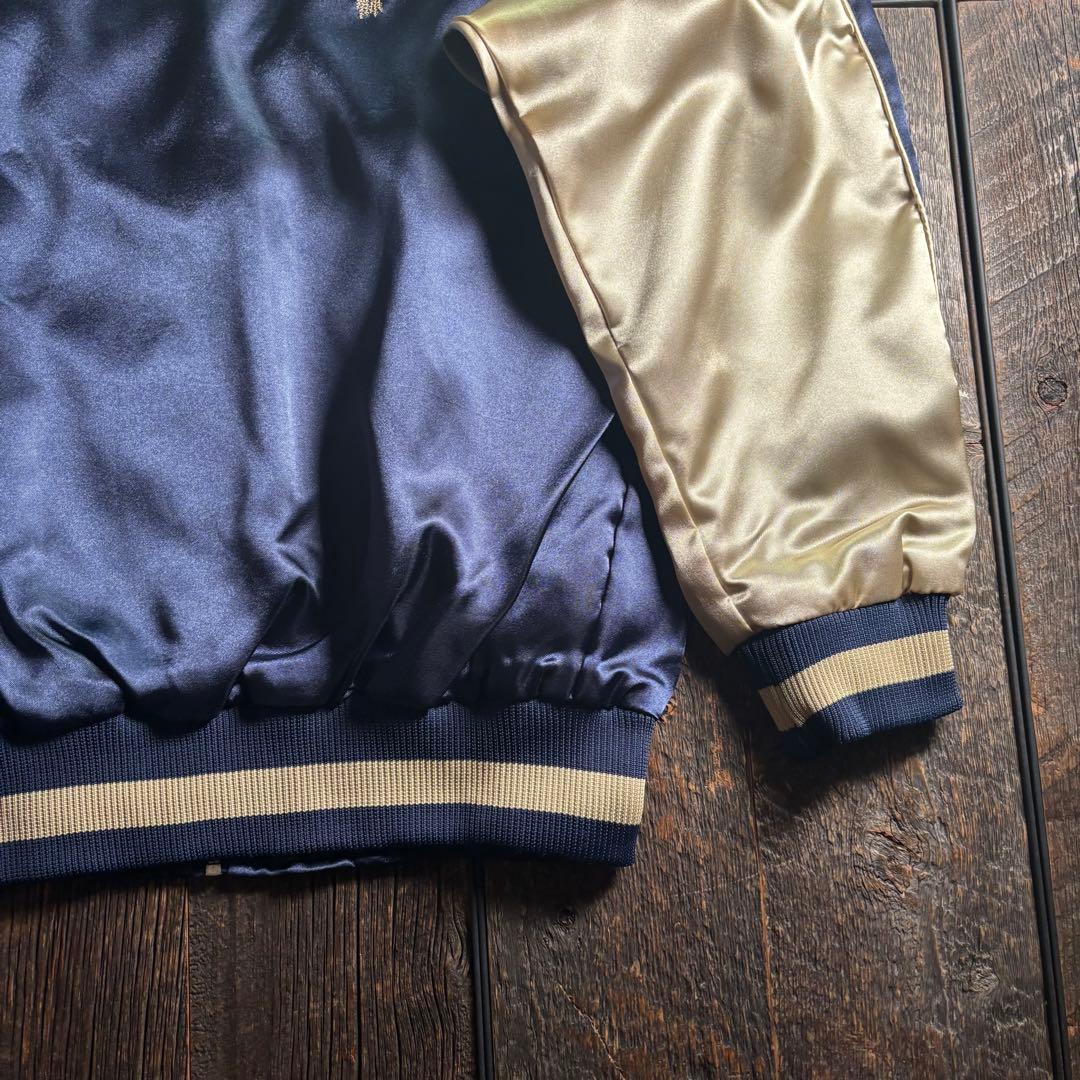 古着　矢沢永吉　E Yazawa 刺繍スカジャン　プレモル　ラグラン希少　L相当