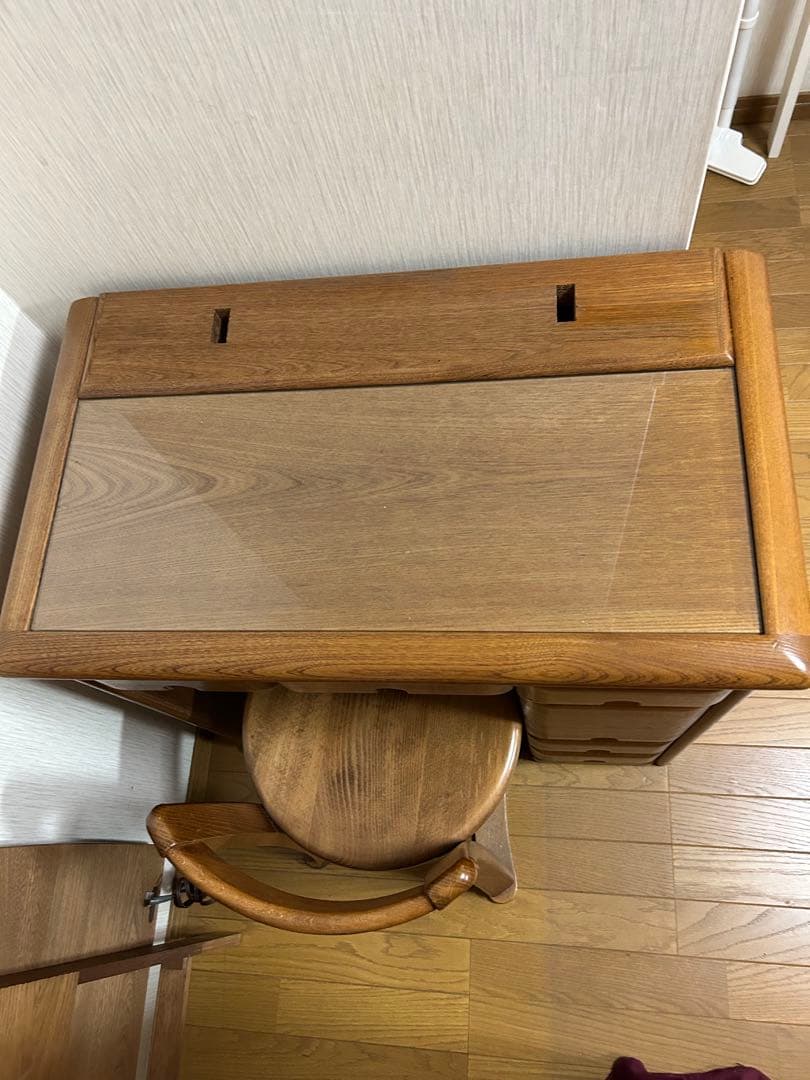 【手渡し希望】木製ドレッサー・鏡台 アーチ型ミラー付き