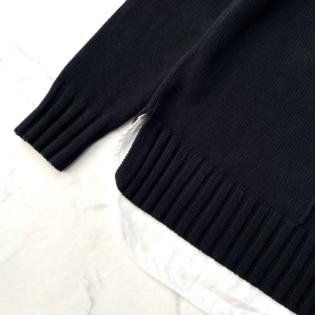 LAUREN RALPH LAUREN シャツドッキングニット ブラック XS