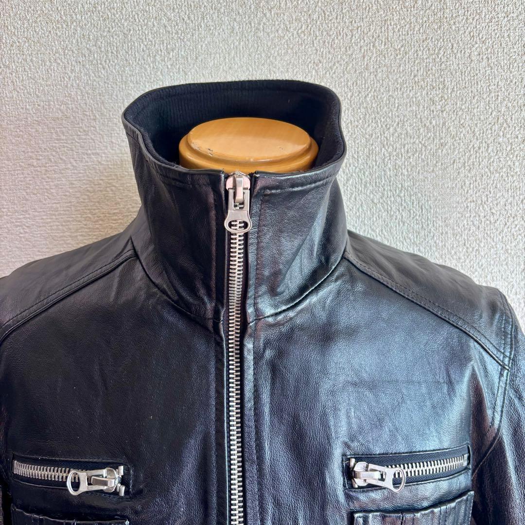 HOUSTON ヒューストン フルジップレザージャケット 40-L 豚革 本革