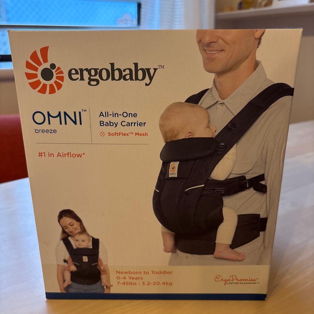 正規品⭐️美品　エルゴベビー オムニブリーズ 黒　よだれカバー付き