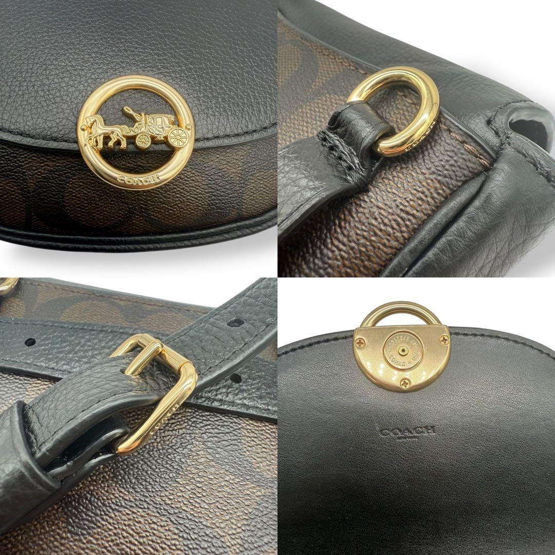 【美品】COACH コーチ ボディバッグ ジェイドミニベルト レザー PVC 黒