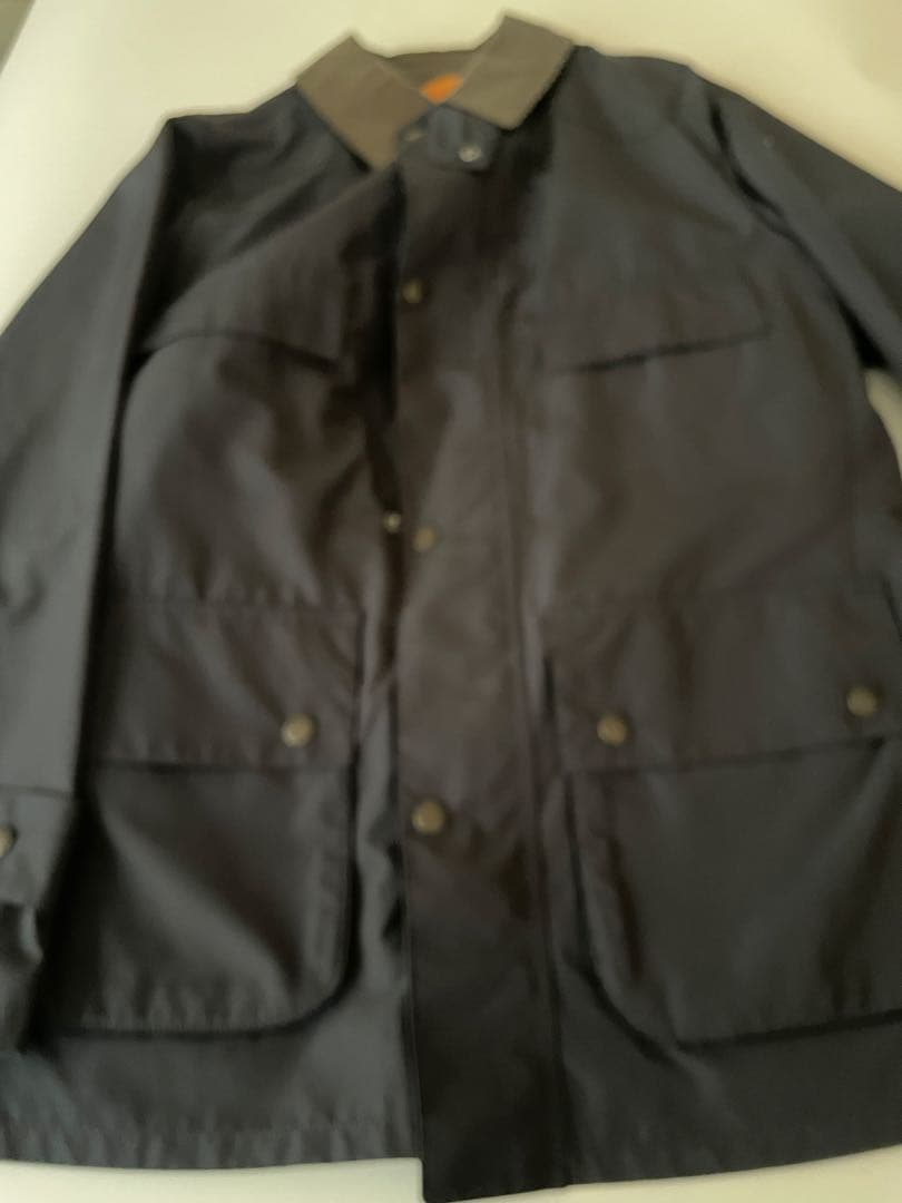 ポールスチュアート　ネイビー ナイロン ジャケット 羊革襟ウールインナー付き　L