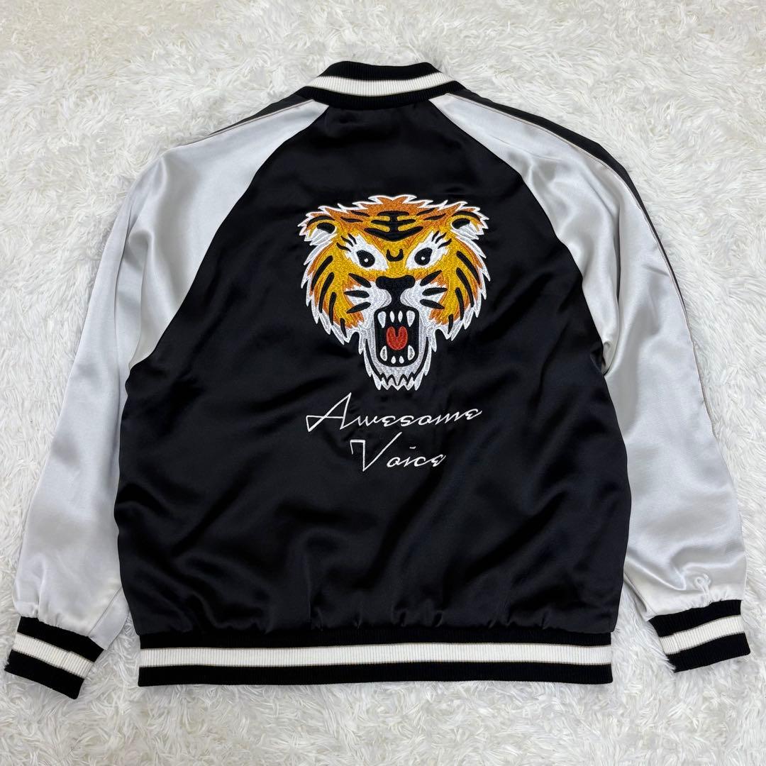 【新品タグ付】graniph スカジャン タイガー刺繍 黒 S グラニフ