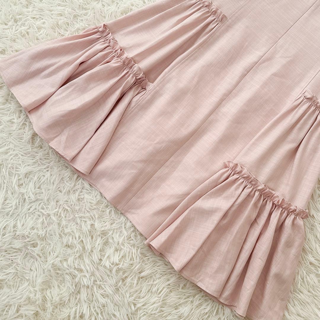 美品 アディアム✨フォクシー ルーシュドドレス ワンピース フリル ギャザー S