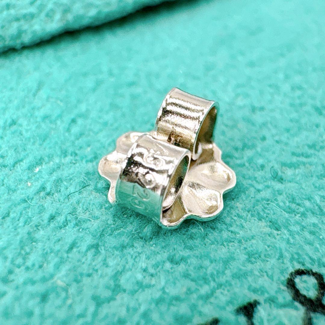 美品 オールドティファニー リボン スイング ピアス キャッチ社外品 シルバー