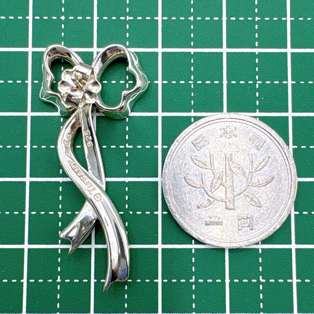美品 オールドティファニー リボン スイング ピアス キャッチ社外品 シルバー