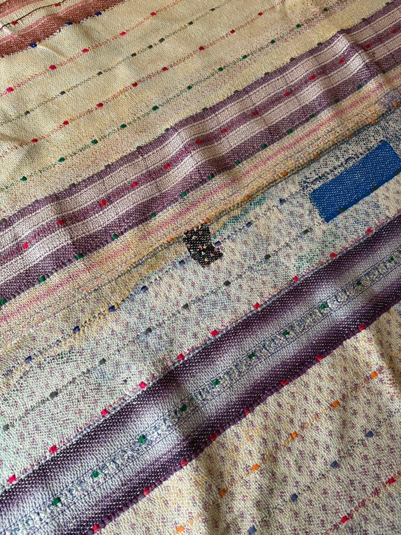 VINTAGE QUILT ヴィンテージラリーキルト　カンタキルト紫ベージュ系