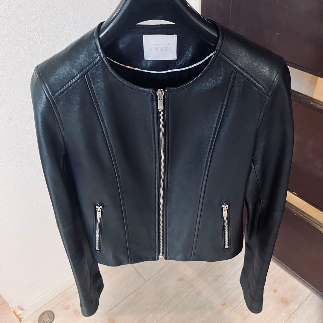 新品☆ANAYI ラムレザーファスナーブルゾン/セオリー、23区、ロペ