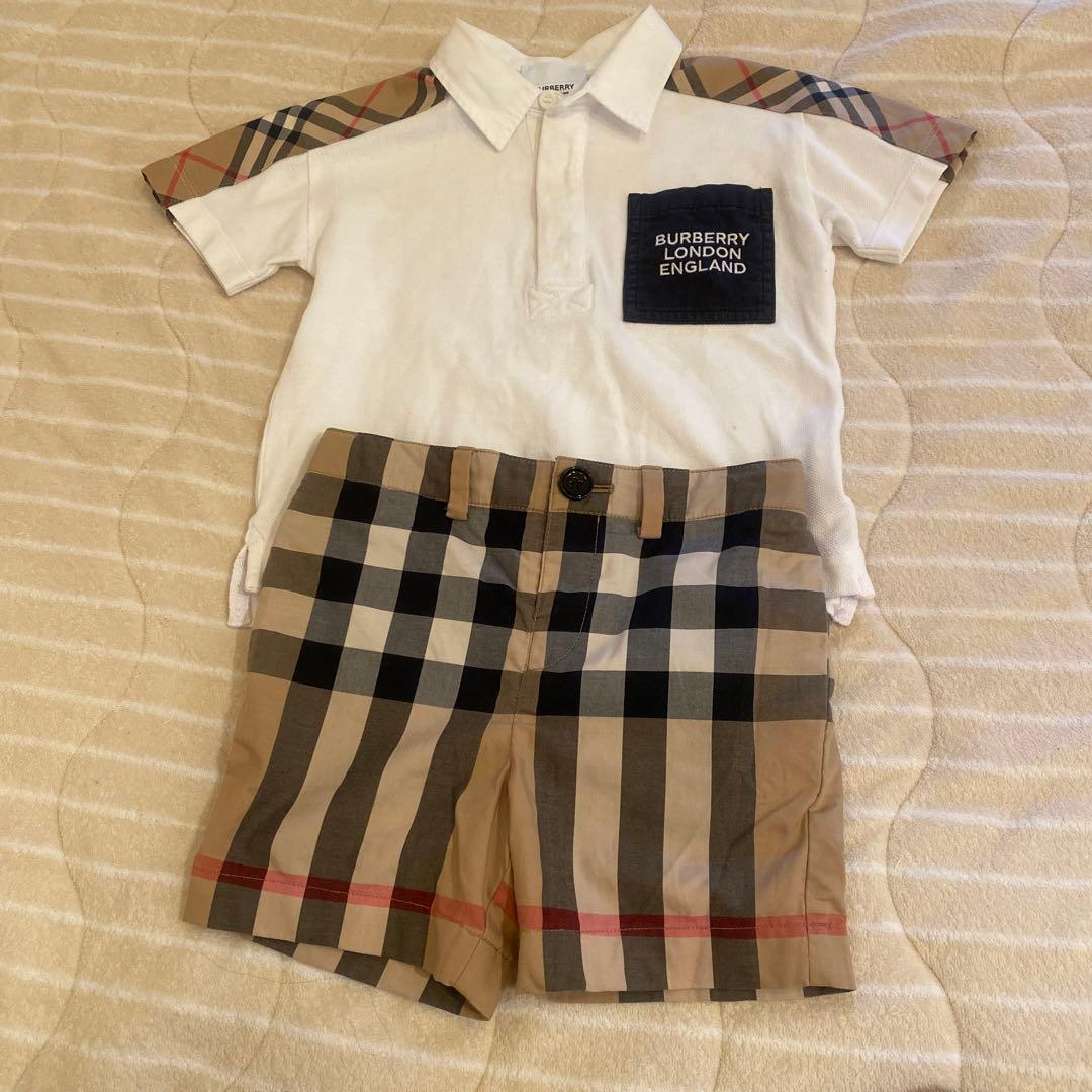バーバリー　2y 92cm ポロシャツ　ノバチェックパンツ　セット