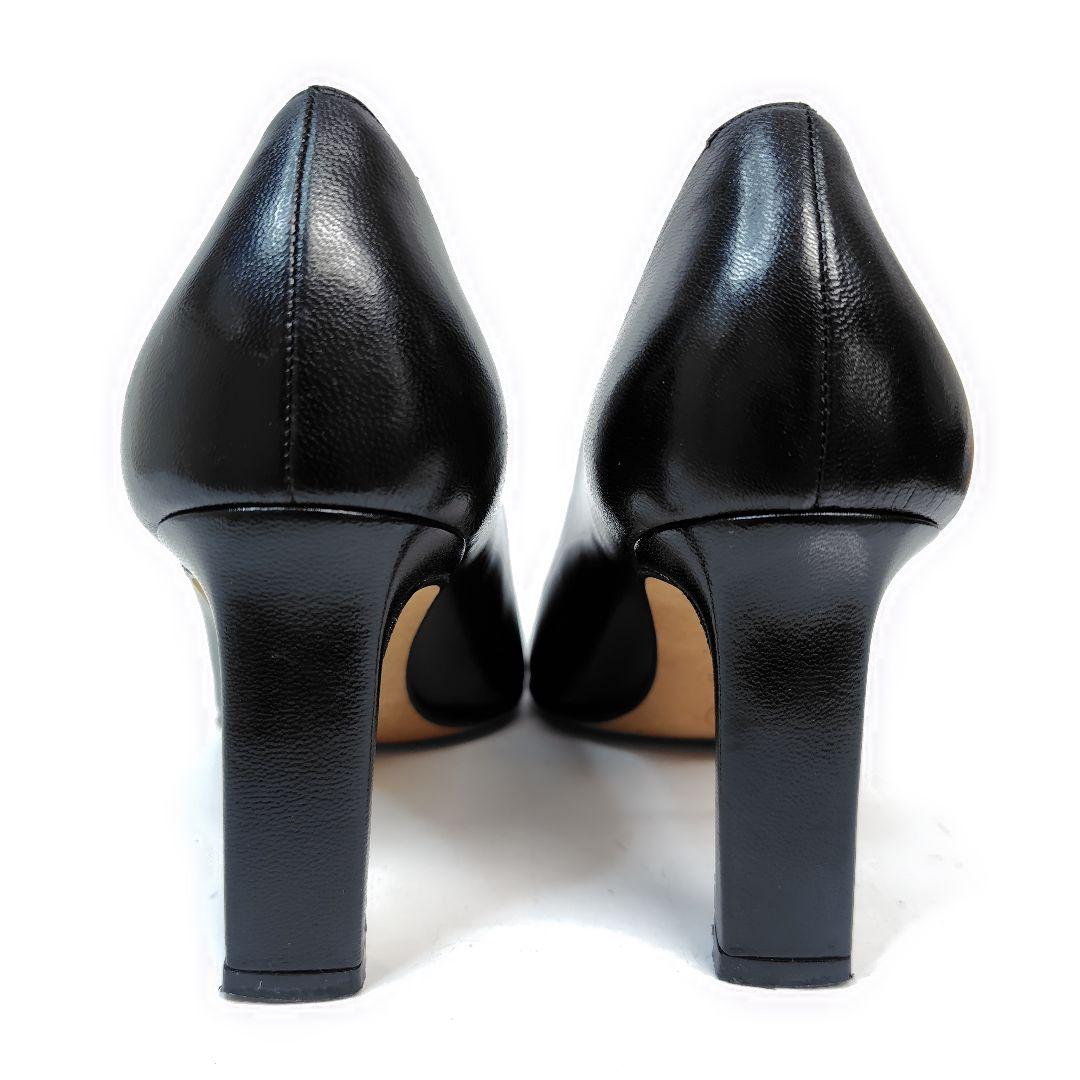 ★美品★シャネル パンプス 36C ココマーク エンボス スクエア レザー