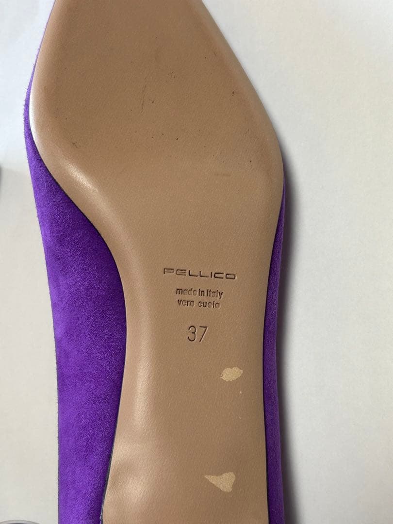 PELLICO 紫 スエード ポインテッドトゥパンプス