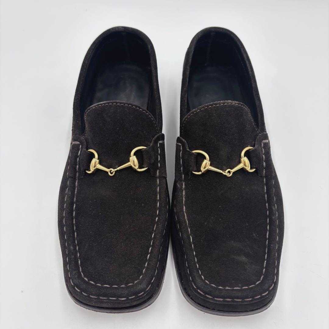 GUCCI グッチ ホースビット スエード ローファー ブラック 約24.5㎝