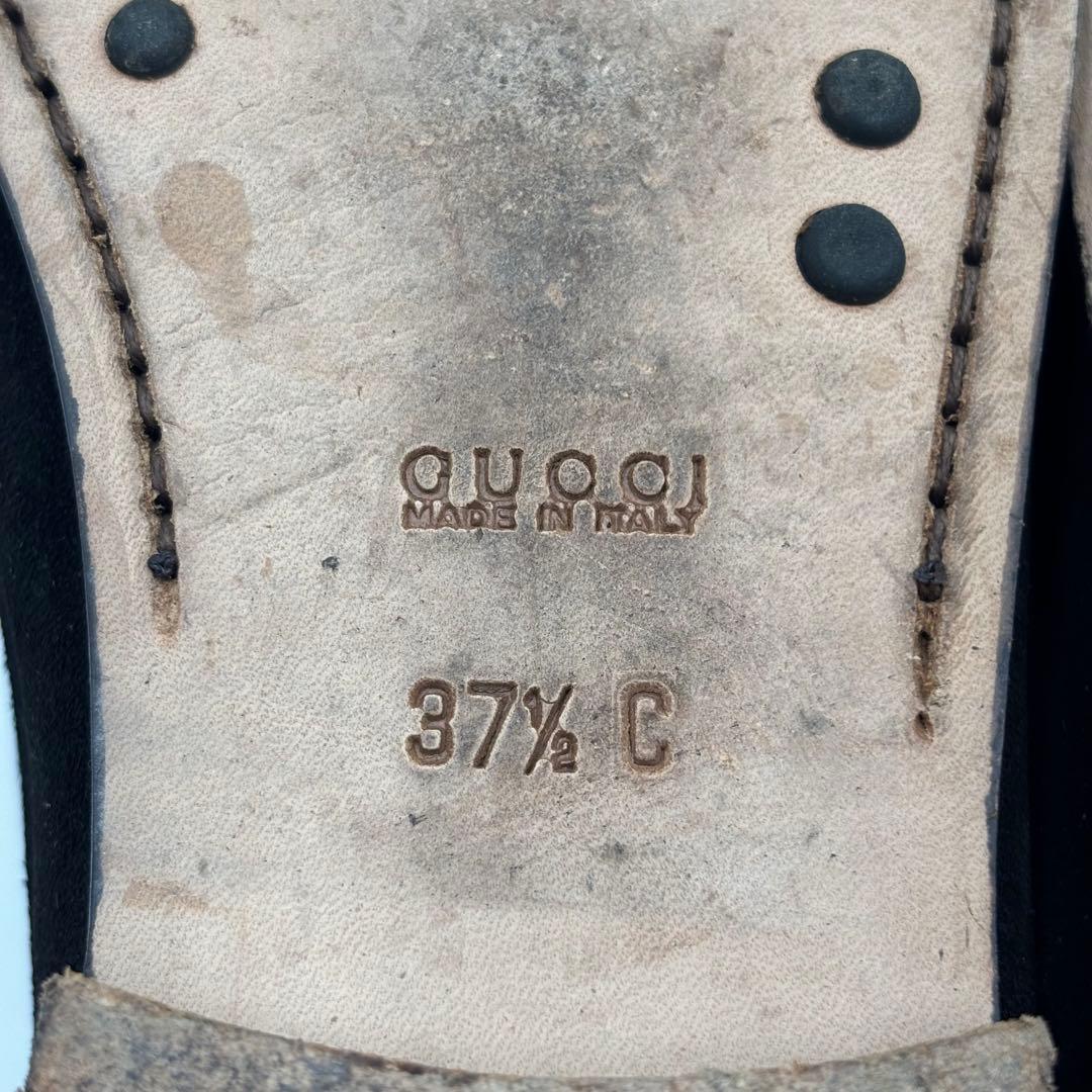 GUCCI グッチ ホースビット スエード ローファー ブラック 約24.5㎝