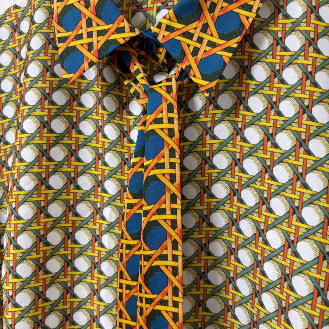 【新品未使用タグ付き】LOULOU WILLOUGHBYボウタイブラウスイエロー