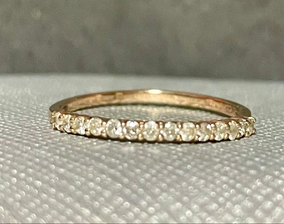 K10金 ダイヤモンド 0.20ct ハーフエタニティリング